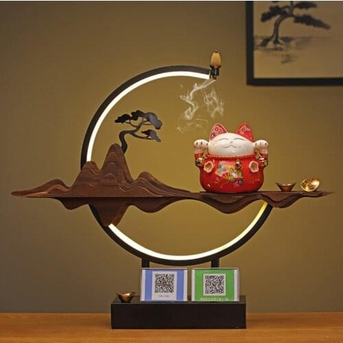 Opening Gifts Creative Gifts Lucky Cat Welcome Guest Pine Broadcast Water Wind Wheel Cash Table Ornaments Home Decoration