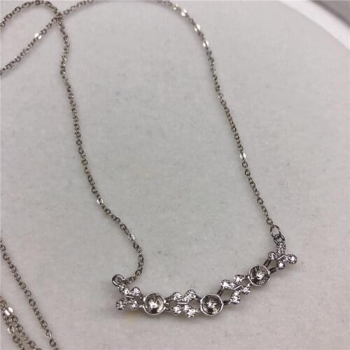 Flower Shape Necklace Mountings Necklace Pendant Chain Findings Settings Jewelry Parts Fittings Charm Accessories for Pearls