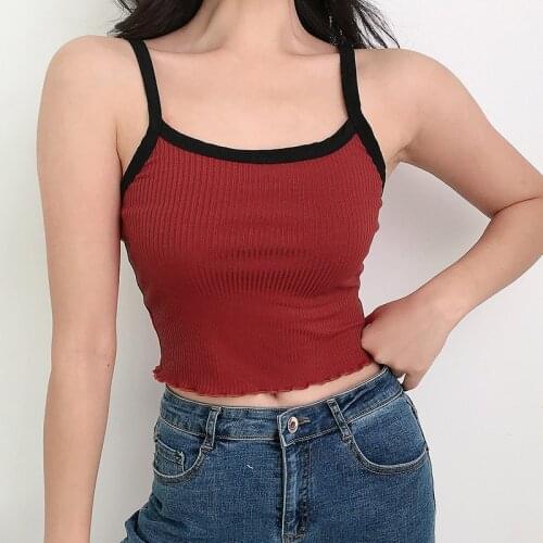 IAMSURE Casual Solid Wrap Crop Top Sleeveless Camis Vest Strap Tops Tees Backless Camisole 2020 Summer Women Fashion Streetwear
