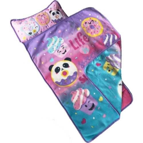 Purple Pink Cartoon Animal Toddlers Preschool Daycare Nap Mat with Pillowcases and Blanket for Boys Girls Birthday Gift 53x117cm