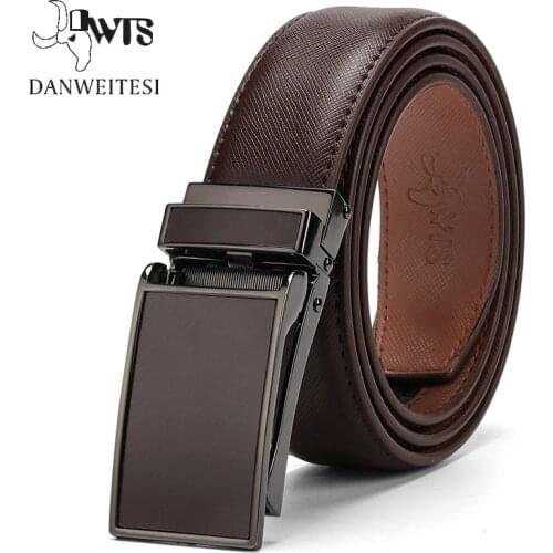 [DWTS]Belt Male Mens belt Genuine Leather Strap luxury brand Automatic Buckle Belts For Men Belts Cummerbunds cinturon hombre
