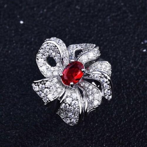 Europe America Luxury Bowknot Rings Full Inlay Shiny Small Zircon Fine Silver Jewelry For Women Wedding Party Anniversary Gift