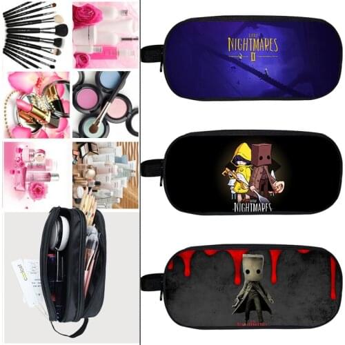 3D School Supplies Stationery Zipper Make Up Pouch Little Nightmares 2 Pencil Case Cosmetic Bag Women Game Storage Fashion