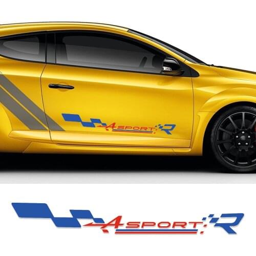 Reflective Car Styling Racing Checkered Flag Door Side Sticker Decal For Renault Sport Clio Twingo Megane Duster Logan Fluence