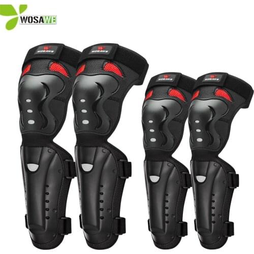 WOSAWE MTB Motorcycle Knee Pads Suit Snowboard Skateboard Ski Roller Hockey Sports Elbow Protection Motocross Kneepads Adult