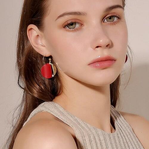 BFH New Korean Simple Earrings for Women Fashion Vintage Jewelry Statement Geometric Gold Sequin Drop Dangle Earring Wedding