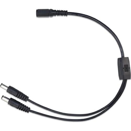 10pcs POE cctv tester IP Camera DC 1 to 2 Power Splitter Cable Cord for CCTV Camera 1 Female to 2 Male 5.5 x 2.1mm