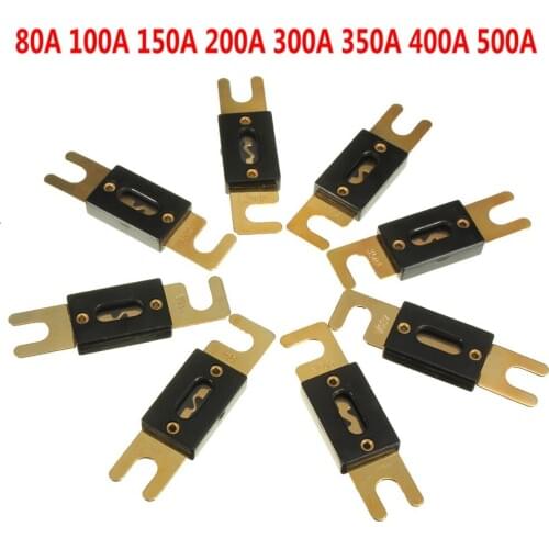 200PCS/LOT Car Stereo Audio ANL Fuse Gold Plated 80A 100A 150A 200A 300A 350A 400A 500A AMP
