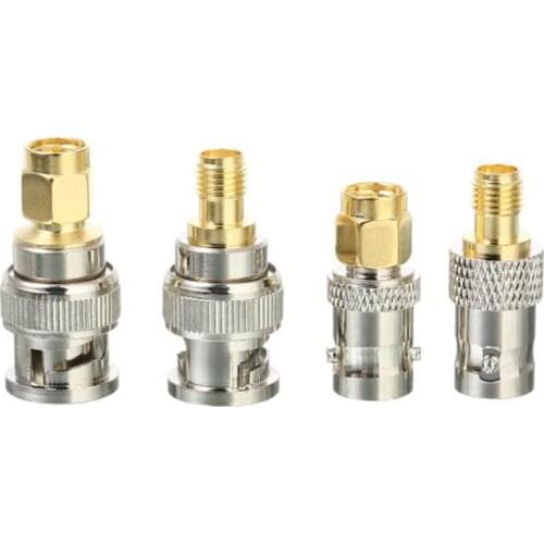 4pcs BNC To SMA Connectors Type Male Female RF Connector Adapter Test Converter Kit Set High Quality