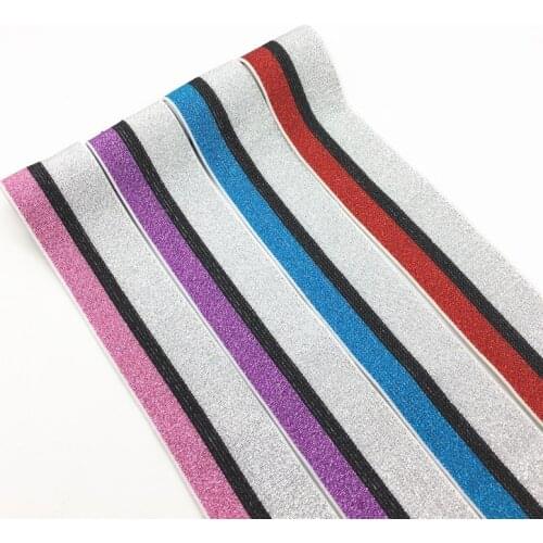 40mm Glitter Stripe Elastic Bands Multicolor Gold Silver Elastic Rubber Ribbon Clothing Bags Trousers DIY Sewing Accessories 1M