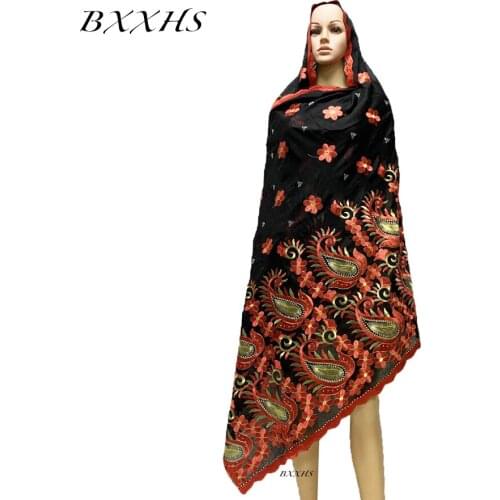 High Quality African Women Scarf, Hindu embroidery turban, Soft cotton Splicing big scarf , Shawls wraps pashmina LH144