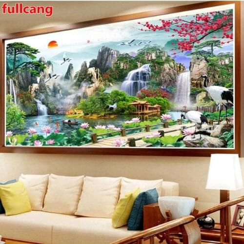 DIY Welcome Pine Flowing Money Diamond Embroidery,Full Round Square Diamond Rhinestone Diamond Painting Cross Stitch Kits JX2270
