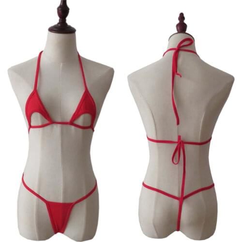 Bikini 2019 Sexy Solid color Sling Hollow Lotion Thong Japanese girl Beach spa swimwear women swimsuit biquini bikinis monokini
