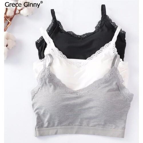 Active bra With a bra pad integrated tube top Summer thin section womens lace edge prevention half-bottomed straps tube top