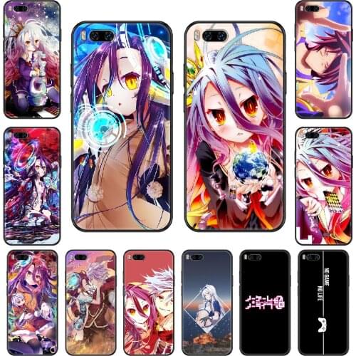 Anime NO Game NO life Phone case For Xiaomi Mi 6 8 9 A1 2 3 Max3 Mix2 Mix2S X T Lite Pro black tpu hoesjes fashion back painting