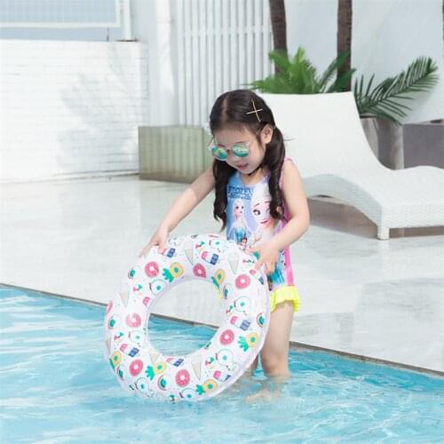 Childrens Inflatable Swimming Ring Ice Cream Swimming Pool Floater Childrens Swimming Bed Gasket Rubber Ring Toy Seat