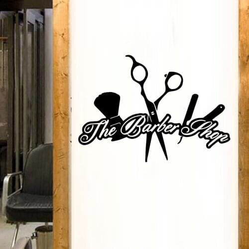 DIY Art Hair Salon Barber Shop Wall Sticker Waterproof Wall Decor Sticker Mural Home Decoration Vinyl Background Wall Decals
