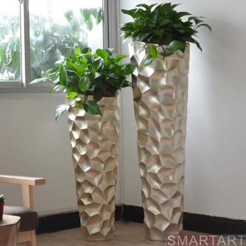 If the SMARTART glass steel mall model room villa Club Project flower vase floor decoration