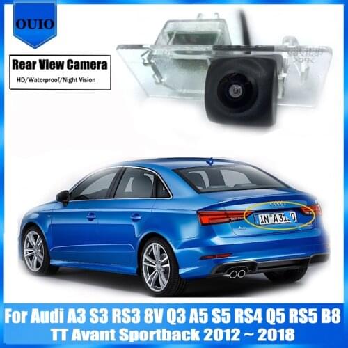 HD Rear Camera For Audi A3 S3 RS3 8V Q3 A5 S5 RS4 Q5 RS5 B8 TT Avant Sportback 2012 ~ 2018 Night vision Parking Reversing Camera