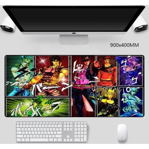 Jojo Bizarre Adventure Anime Mouse Pads XL/XXL Print Large Size Anti-slip Locking Edge Desktop Play Mats for Gaming