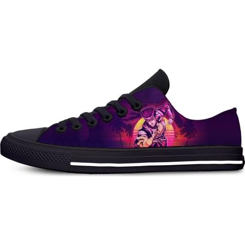 Japan Anime JoJo Bizarre Adventure Hot Funny Cool Casual Cloth Shoes Low Top Lightweight Breathable 3D Print Men Women Sneakers