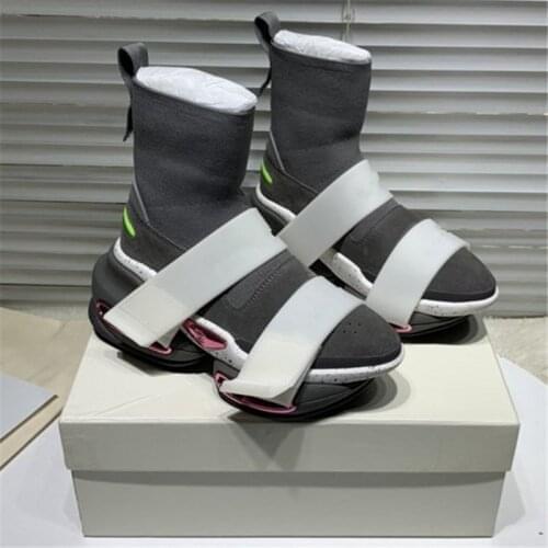 Bold Sock Sneakers For Women Shoes Brand Platform Chunky Ankle Boots High Top Zapatos Mujer Runway Knit Stretch Espadrilles Flat