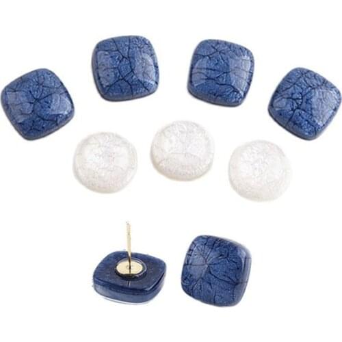 10pcs Blue White Square Spacers No Holes DIY Necklace Stud Earrings Making Hair Accessories Women Girls Ear Jewelry Findings