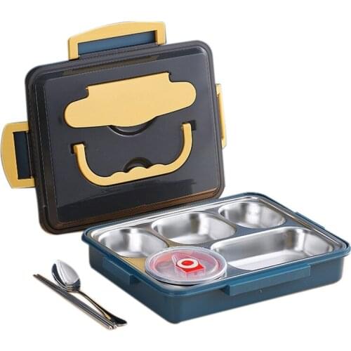 Lunch Box for Kids Stainless Steel Bento Box with Compartments Tableware Kitchen Food Storage Container