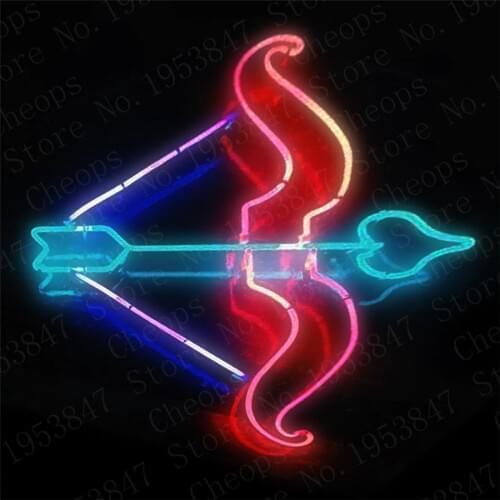 Love Arrow Gift Neon Signs Real Glass Tube Moon and Star Beer Bar Pub Homeroom Girlsroom Party Decor 16x12