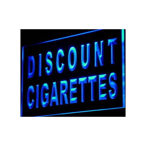 I877 Discount Cigarettes Shop Cigar Pipe Light Signs On/Off Swtich 20+ Colors 5 Sizes