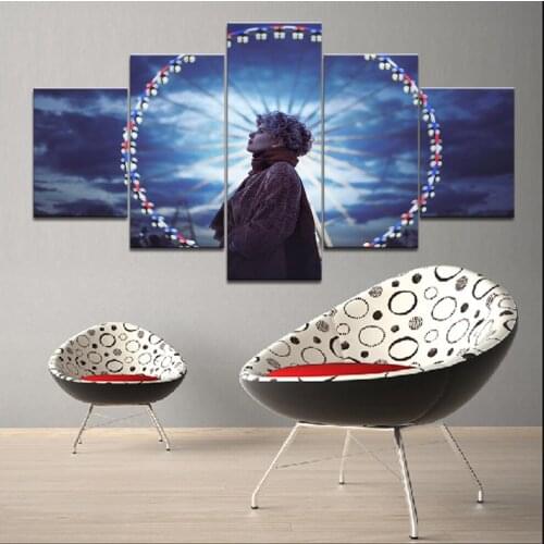 Home Decor Modular Poster 5 Panel Painting girl ferris wheel art Canvas Print Pictures Decor Wall Art Frame