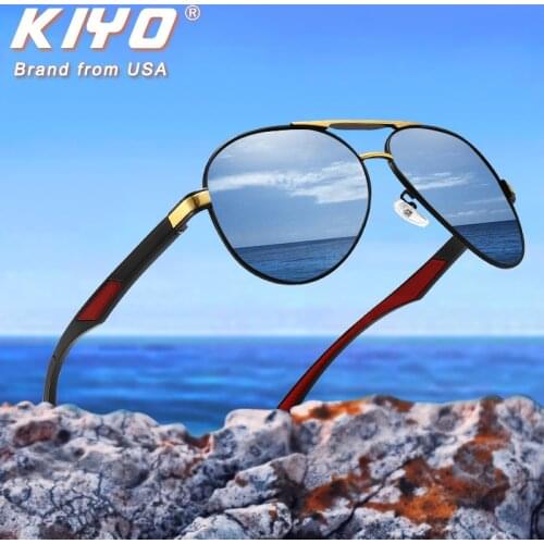 KIYO Brand 2020 New Men Pilot Polarized Sunglasses Aluminum and Magnesium Sun Glasses High Quality UV400 Driving Eyewear 3000