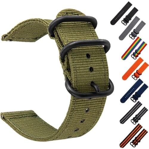 Nylon Strap for Samsung Galaxy Watch 3 46mm Watch Strap Gear S3/S2 42mm Multicolour Watch Band for18mm 20mm 22mm Wrist