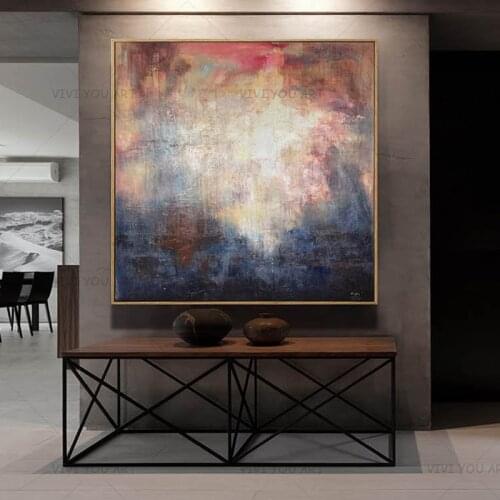 New Modern Colorful Gray Abstract Wall Painting Hand Painted On Canvas Wall Picture For Living Room Home Decor Gift