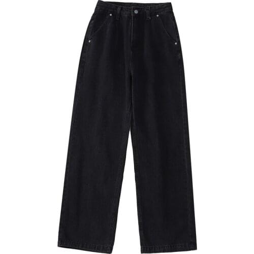 2021 New Womens Jeans Spring Streetwear High Waist Femme Denim Trouser Straight Jean Baggy Pantalones Vaqueros Mujer