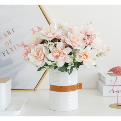 New 5 big head artificial flower silk flower rose wedding banquet home garden decoration bridal bouquet DIY handmade wreath acce