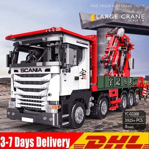 APP RC High-Tech Series The Big Scania Crane Lorry Truck Building Blocks Brick City Engineering Motor Car Toys Educational Gifts