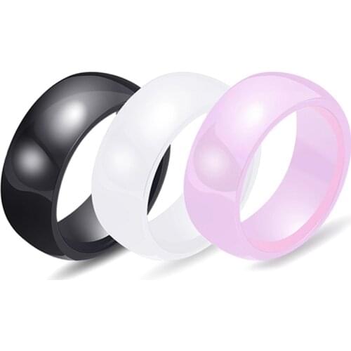 Simple 6/8mm Ceramic Rings for Women Men Black/White/Blue/Pink/Green Wedding Rings Classic Jewelry Fashion Accessories Gifts 7 9