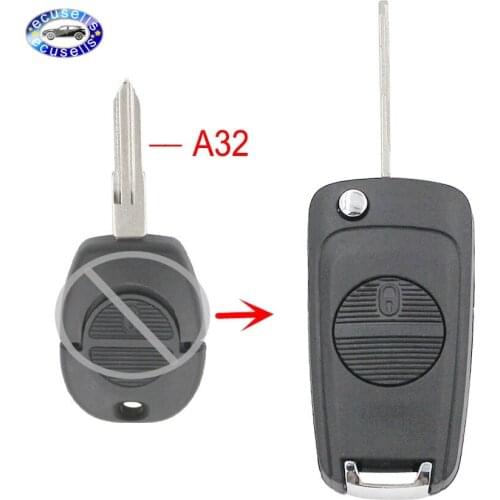 Folding Car Key Case 2 Buttons Upgrade For Nissan Almera Primera X-Trail A32