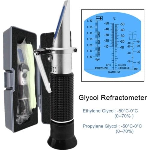 Handheld Refractometer -50C-0C freezing glycol electrolyte specific gravity concentration Refractometer with retail box 32% off