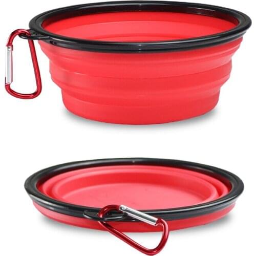 Dog Bowl Travel Portable Feeding Bowls Foldable Eco Firendly Silicone Pet Cat Dog Food Water Feeder Puppy Doggy Food Container