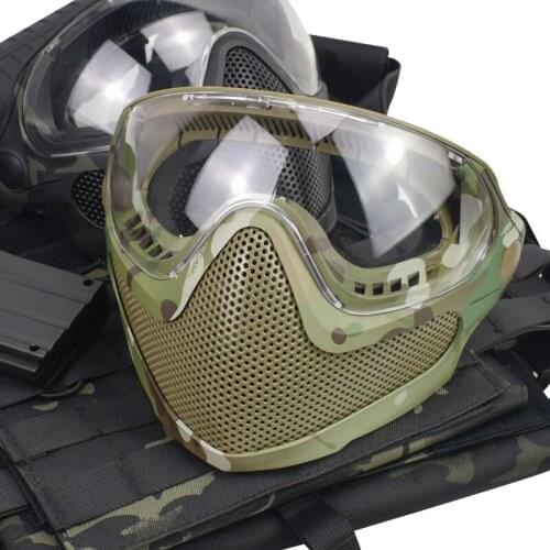 Tactical Mask Tracer Airsoft Mask Impact Resistant Steel Mesh Eye Protection Goggles for Airsoft and Paintball