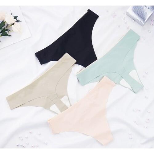 1 Piece Lots Sexy Women Thongs G String Seamless Panties Panty Set Solid Invisible Low-Rise T-back Comfortable Intimates Briefs
