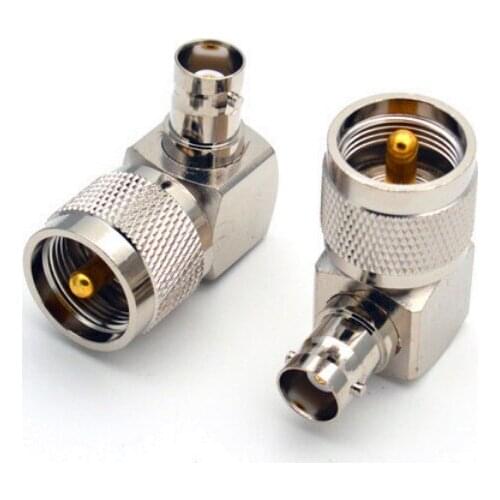 High Quanlity BNC Female Jack to UHF PL259 Male Plug Right angle RF Adapter Connector Coaxial For Radio Antenna