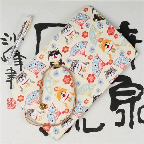 Japanese Creative Pencil Case Storage Bag for Paiting Arts Students Gift Curtain Canvas Japan Cute Cherry Cat Pencil Case B399