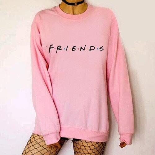 5 Colors Letter Printed Hoodie Women FRIENDS Print Long Sleeve Hoodies Sweatshirts Ladies Slouch O Pullover Jumper Tops S M L XL