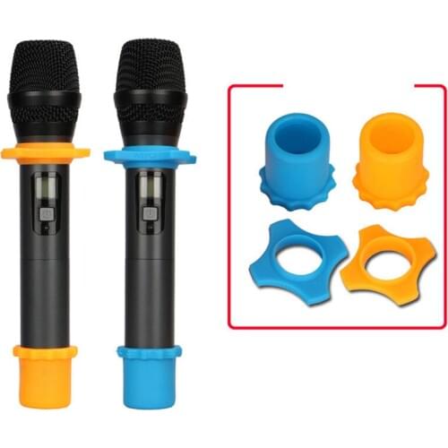 1 Set Microphone Anti-roll + Tail Sets Of Wireless Microphone Anti-skid Ring Protective Sleeve KTV Microphone Tail Cover
