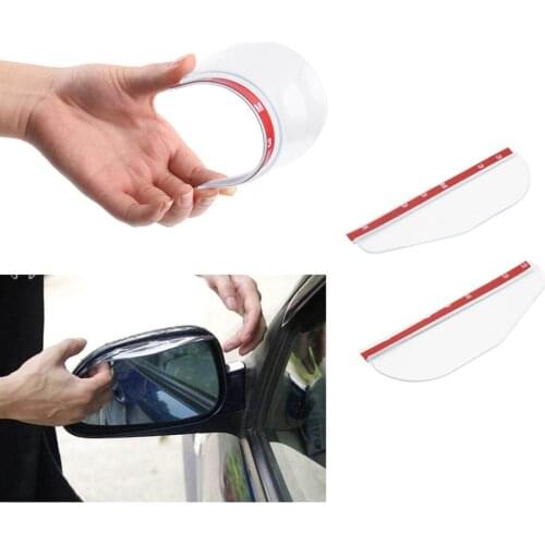 2Pcs/set Car Rain Shield Flexible Rubber Rearview mirror Rain Shade Water Guard Shower Blocker Cover Sun Visor Shade