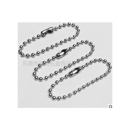 20pcs Metal Ball Beads Chain Necklace Silver Tone Connector Keychain Chain