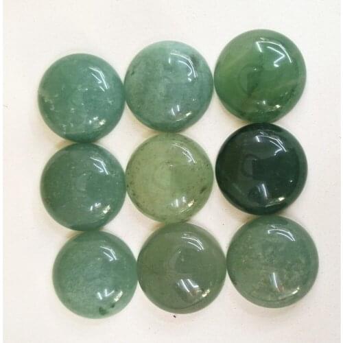 2021 Fashion hot selling good quality Natural Green Aventurine round cabochon 20mm stone beads 20pcs/lot Wholesale free shipping